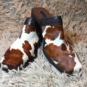 Nicole Cowhide Mules
